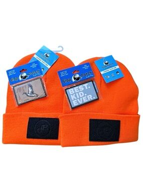 Interchangeable Patch Orange Beanies for Men